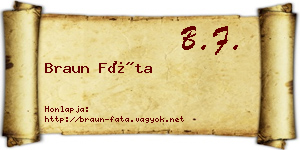 Braun Fáta névjegykártya